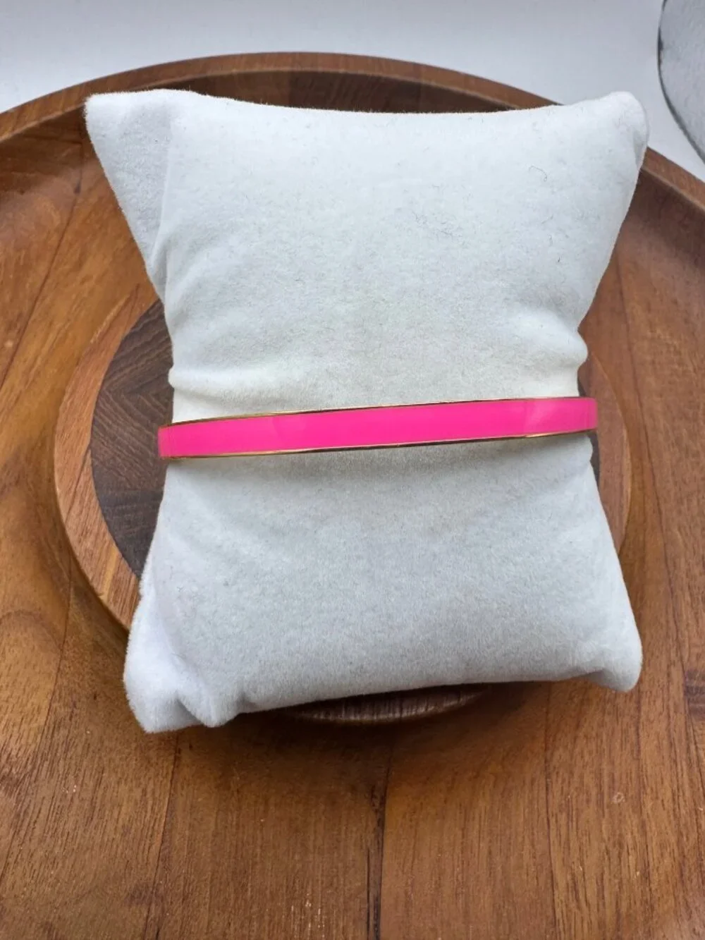 Kate Spade New York Hot To Trot Pink Gold Enamel Slip On Bangle Bracelet - Picture 2 of 8